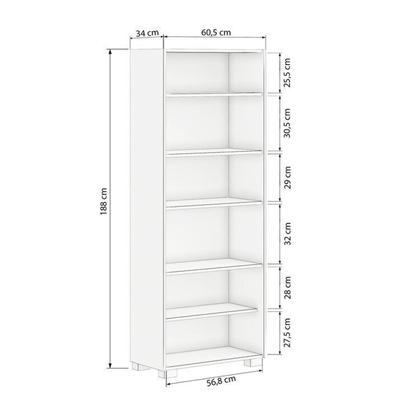 Imagem de Kit 2 Estantes para Livros 5 Prateleiras 188cmx121m Office
