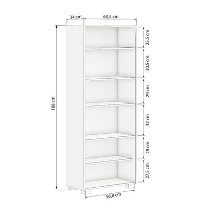 Imagem de Kit 2 Estantes para Livros 5 Prateleiras 188CMX121M Office Marrom/Freijó