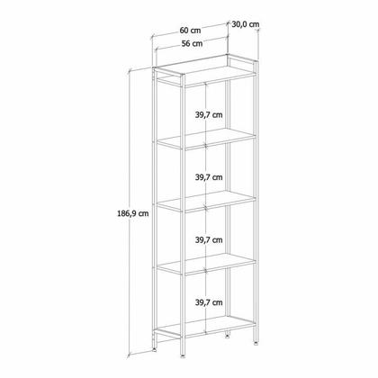 Imagem de Kit 2 Estantes para Livros Altas Industrial Aço 5 Prateleiras 187cmx60cm Active Yescasa