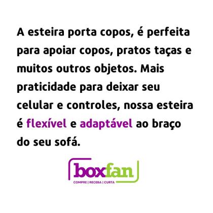 Imagem de Kit 2 Esteiras Bandeja Mdf Suporte Porta Controle Remoto Braço De Sofá Caramelo