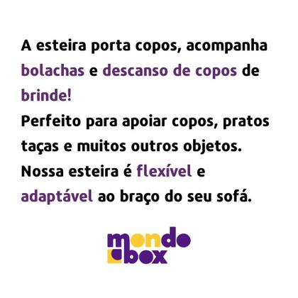 Imagem de Kit 2 Esteiras de Sofá em Madeira Apoio de Braço com Porta Copos e Controle