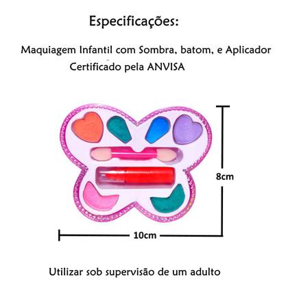 Imagem de Kit 2 Estojo de Maquiagem Meninas de Borboleta e Moranguinho Infantil