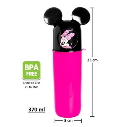 Imagem de Kit 2 Estojos Giratório Minnie Rosa Porta Objetos Escova