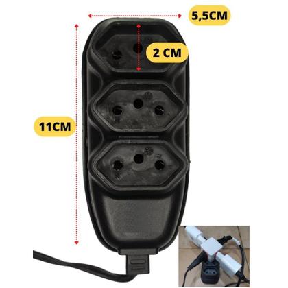 Imagem de Kit 2 Extensão Elétrica com 3 Tomadas Bivolt 110v 220v Tripolar Alexa Compacta 5 metros