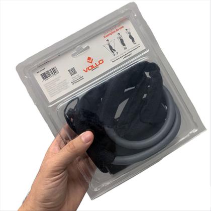 Imagem de Kit 2 Extensor Elástico Para Exercícios Com Pegador Nível Forte VP1065 Vollo Sports