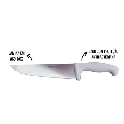 Imagem de Kit 2 Facas de Carne 8" Chef Gourmet Inox Açougue Profissional Cozinha Churrasco Fratelli