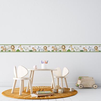Imagem de Kit 2 Faixa Decorativa De Parede Infantil Border Bebê Safari