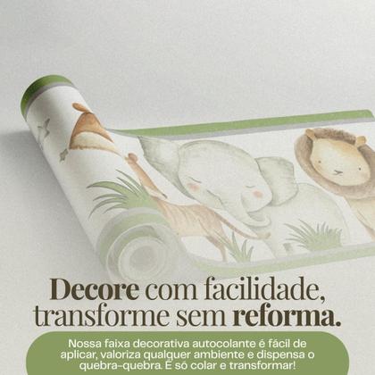 Imagem de Kit 2 Faixa Decorativa De Parede Infantil Border Bebê Safari