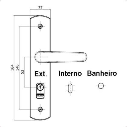 Imagem de Kit 2 Fechadura Externa 2 Banheiro Ipanema Completa Soprano