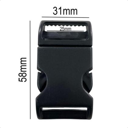 Imagem de Kit 2 Fechos Engate Rápido 25mm Com 4 Reguladores Artesanato