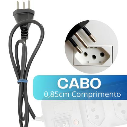 Imagem de Kit 2 Filtro de Linha 4 Tomadas Régua de Tomada com Fusível Extensão Elétrica Bivolt Tripolar