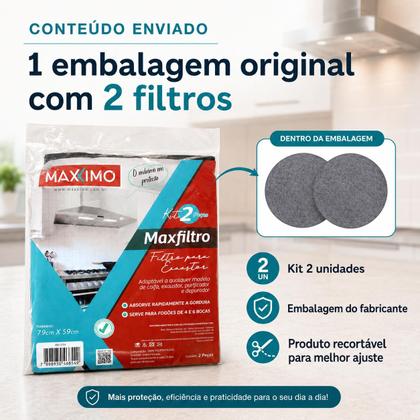 Imagem de Kit 2 Filtros Manta para Coifa Exaustor Depurador Purificador Universal Absorve Gordura