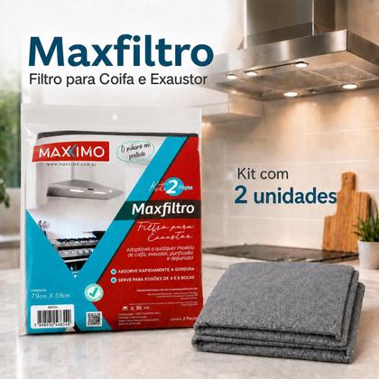 Imagem de Kit 2 Filtros Manta para Coifa Exaustor Depurador Purificador Universal Absorve Gordura