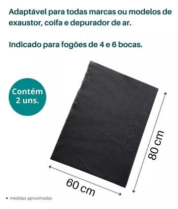 Imagem de Kit 2 Filtros Mantas Para Coifa Depurador Exaustor Envio em 24hs - Universal