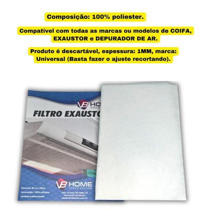 Imagem de Kit 2 Filtros Mantas Para Coifa Depurador Exaustor Todas Marcas Universal