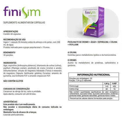 Imagem de Kit 2 Finisim Cromo e Fibras com 60 Cápsulas Maxinutri