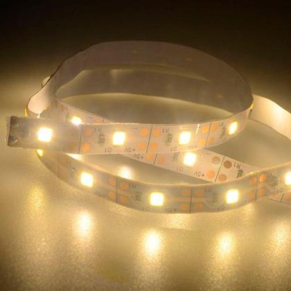 Imagem de Kit 2 Fios Fita Led Luz Amarela 120 Lâmpadas Led 2m à Pilha