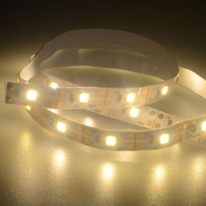 Imagem de Kit 2 Fios Fita LED Luz Amarela 120 Lâmpadas LED 2m À Pilha