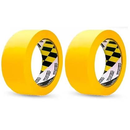 Imagem de Kit 2 Fita Crepe Automotiva Adelbras Amarela 48MM X 40M Larga