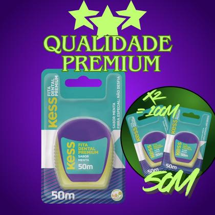 Imagem de Kit 2 Fita Dental Premium Menta 50m Kess