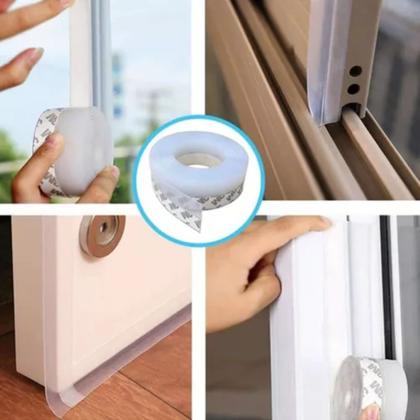 Imagem de Kit 2 Fitas Veda Fresta para Porta Fita Transparente PVC 180 cm Flexivel