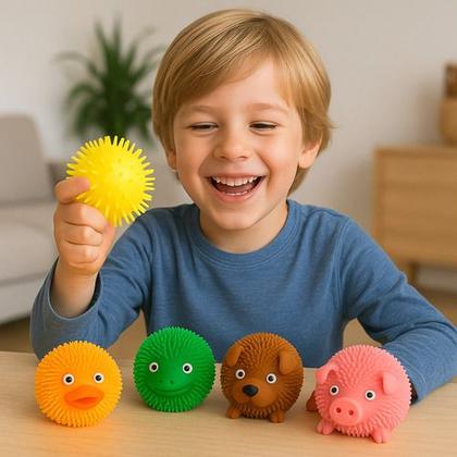 Imagem de Kit 2 Flofys Bolota Bichos Macios Apertar Com Luz Squish