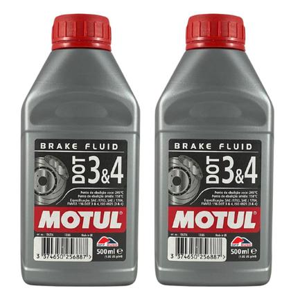 Imagem de Kit 2 Fluídos de Freio e Embreagem Motul Brake Fluid Dot 3&4 Sintético