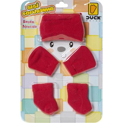 Imagem de Kit 2 Fofurinhas Touca Luva e Meia Bebê Recém Nascido Menina