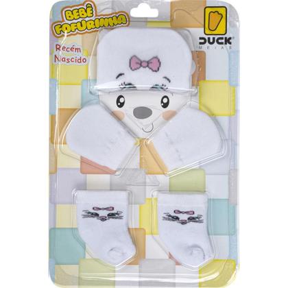 Imagem de Kit 2 Fofurinhas Touca Luva e Meia Bebê Recém Nascido Menina