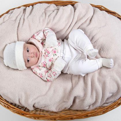 Imagem de Kit 2 Fofurinhas Touca Luva e Meia Bebê Recém Nascido Menina