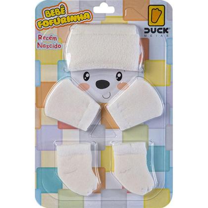 Imagem de Kit 2 Fofurinhas Touca Luva e Meia Bebê Recém Nascido Menina