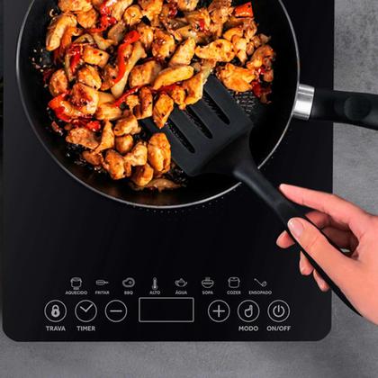Imagem de Kit 2 Fogões Cooktop Vidro Indução Magnética Portátil 1 Boca