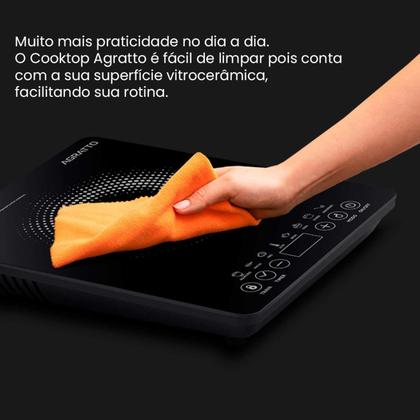 Imagem de Kit 2 Fogões Cooktop Vidro Indução Magnética Portátil 1 Boca