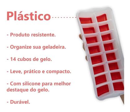 Imagem de kit 2 Forma Cubo Ice Gelo Rígida E Flexível Fundo Silicone