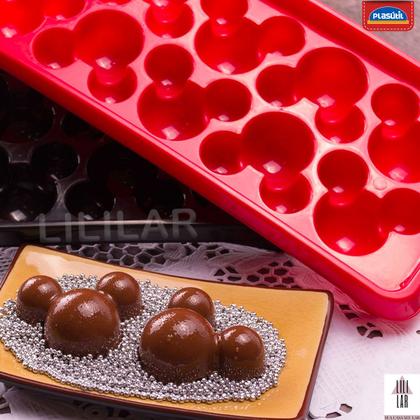 Imagem de Kit 2 Formas de Plástico para Gelo Chocolote do Mickey Mouse