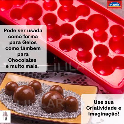 Imagem de Kit 2 Formas de Plástico para Gelo Chocolote do Mickey Mouse
