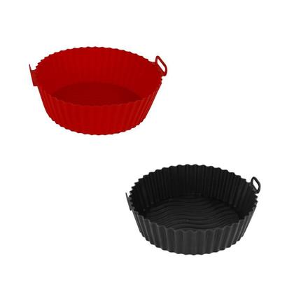 Imagem de Kit 2 Formas Silicone Fritadeira Redonda Airfryer 16Cm