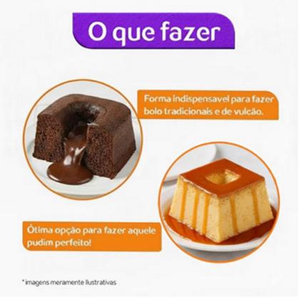 Imagem de Kit 2 Formas Suiça Quadrada Bolo Pudim 16cm e 20cm Caparroz