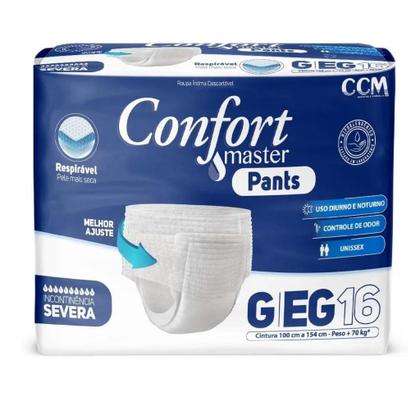 Imagem de Kit 2 Fralda Calça Descartável Confort Master Pants - Tamanho G EG - Total 32 Unidades