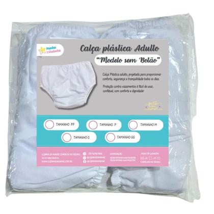 Imagem de Kit 2 Fralda Plastica Geriatrica Reutilizável S/Botão 2und