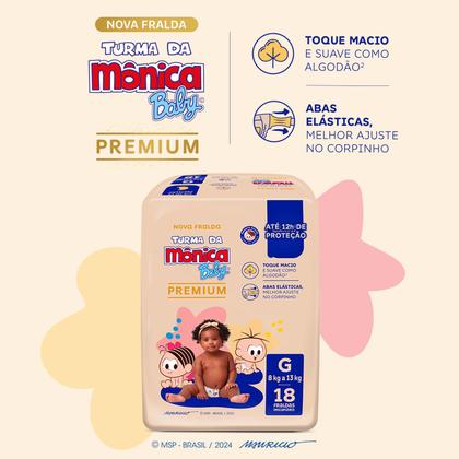 Imagem de Kit 2 Fralda Turma da Mônica Baby Premium Jumbo G com 18un cada