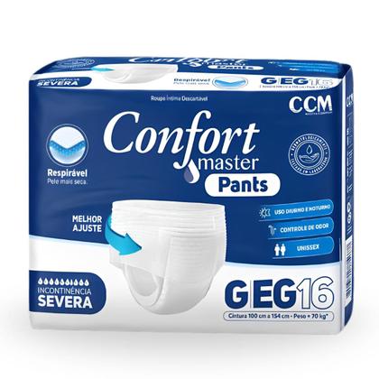 Imagem de Kit 2 Fraldas Calça Descartável Geriátrica Adulto Confort Master Pants G-EG - Total 32 Un