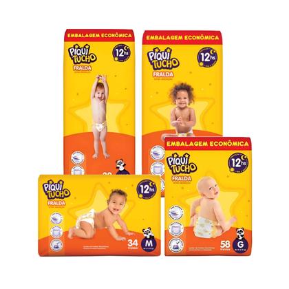 Imagem de KIT 2 Fraldas Descartáveis Piquitucho Hiper - Todos os Tamanhos