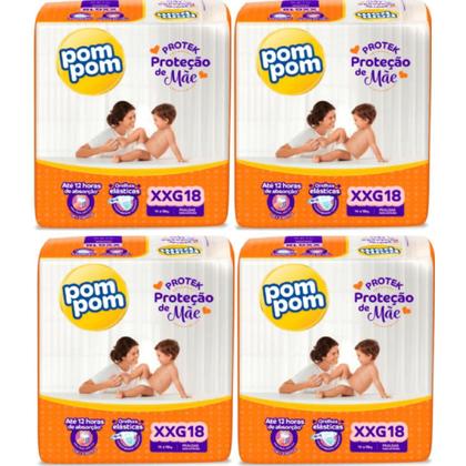 Imagem de KIT 2 Fraldas Pom Pom Derma Protek Jumbo Tamanho XXG 18 unidades
