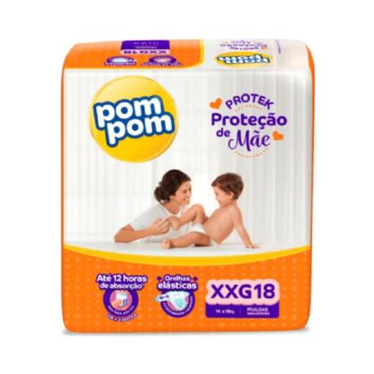 Imagem de KIT 2 Fraldas Pom Pom Derma Protek Jumbo Tamanho XXG 18 unidades