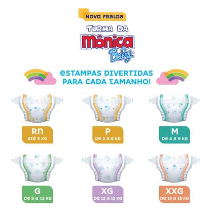 Imagem de Kit 2 Fraldas Turma da Mônica Baby Jumbo M com 28un cada