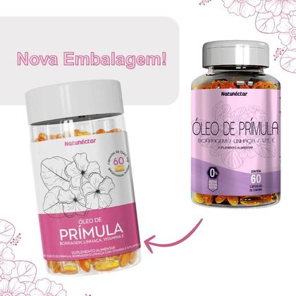 Imagem de Kit 2 Frascos Óleo de Prímula Gelatinosas Vitamina E Borragem Linhaça Femme 120 Cápsulas Suplemento Alimentar Natural