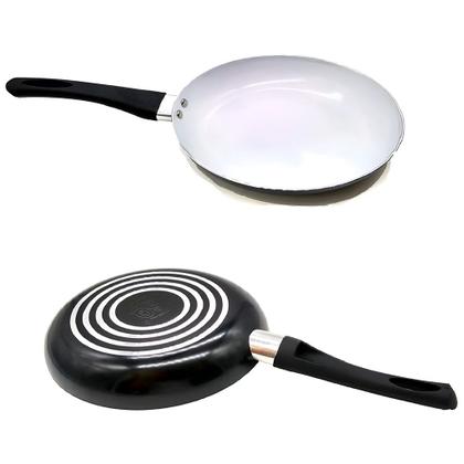 Imagem de Kit 2 Frigideira Antiaderente de Cerâmica 4mm Reforçada Com Cabo Chique Ergonômico Prime