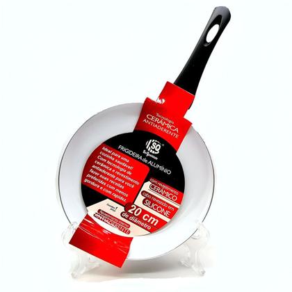 Imagem de Kit 2 Frigideira Antiaderente de Cerâmica 4mm Reforçada Com Cabo Chique Ergonômico Prime