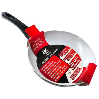 Imagem de Kit 2 Frigideira Antiaderente de Cerâmica 4mm Reforçada Com Cabo Chique Ergonômico Prime